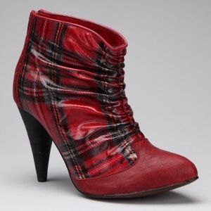 Red Plaid Bootie